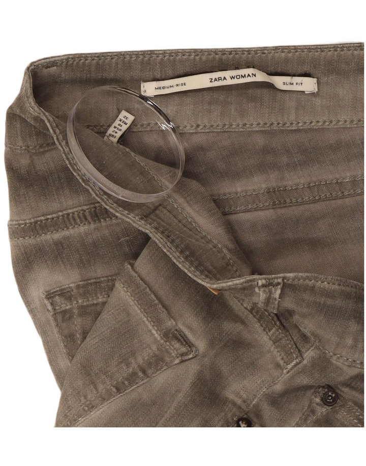 Jeans slim da donna Zara EU 42 Large W32 L29 Grigio