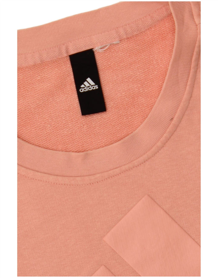 ADIDAS Womens Graphic Sweatshirt Jumper UK 16 Large Pink