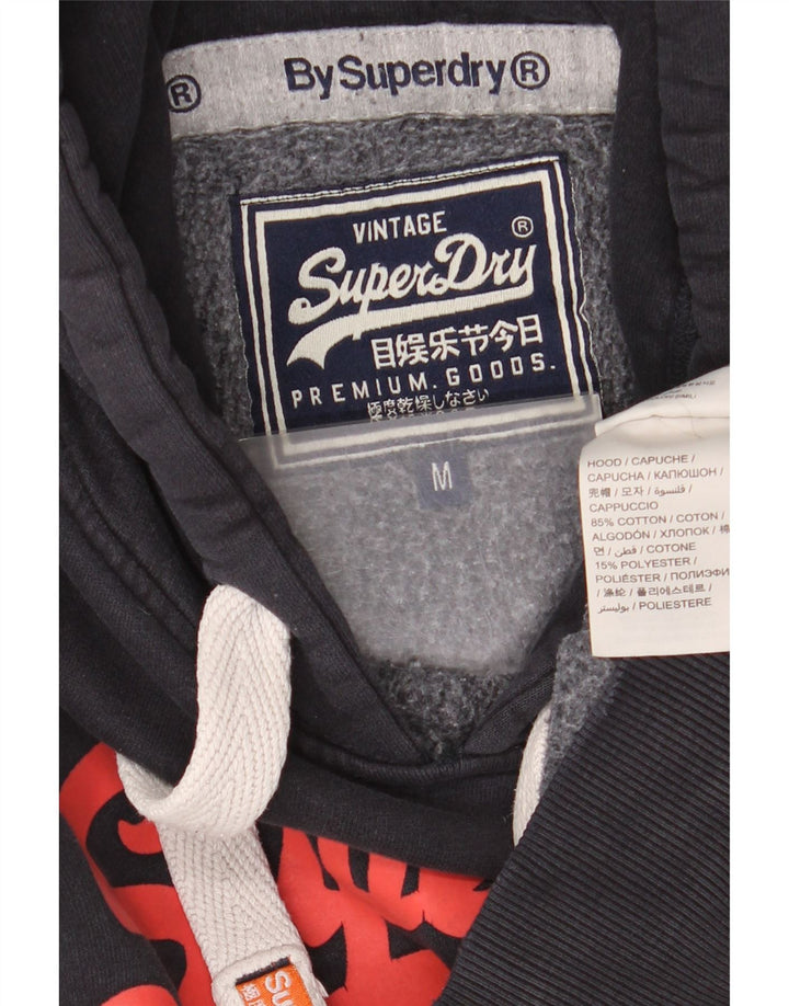 Maglione con cappuccio grafico da uomo Superdry in cotone nero medio
