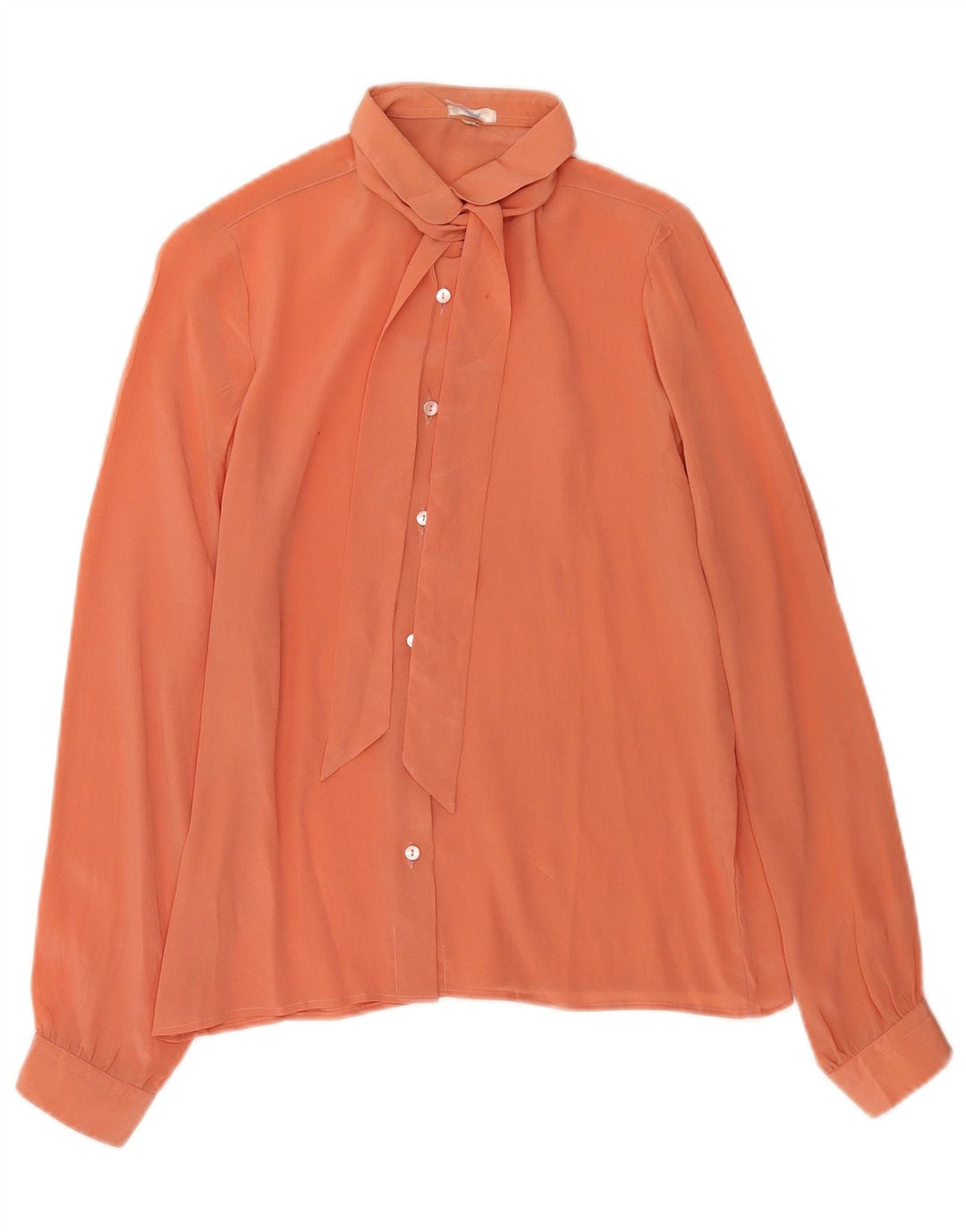 Camicetta vintage da donna con cravatta sul davanti IT 44 arancione medio