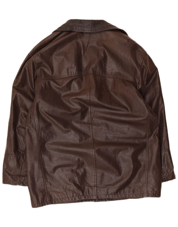 Conbipel Mens Leather Jacket IT 50 Large Brown Leather