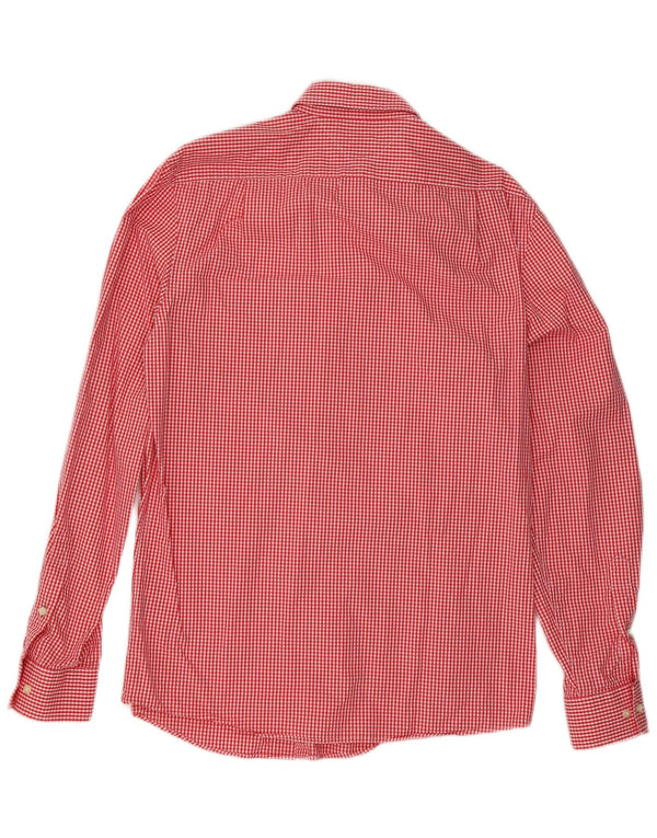 Camicia slim fit da uomo Tommy Hilfiger taglia 15 1/2 percalle rosso medio