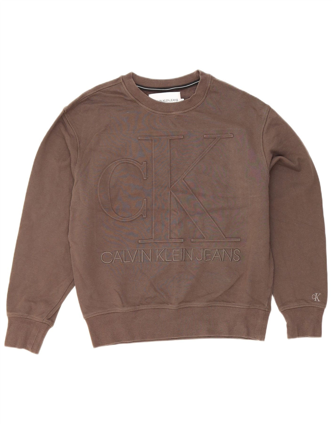 Calvin Klein Jeans Felpa grafica da uomo Maglione piccolo cotone grigio