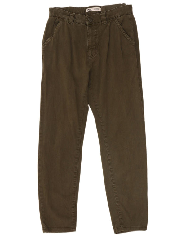 Pantaloni chino affusolati da uomo Zara EU 38 Small W30 L29 cotone kaki