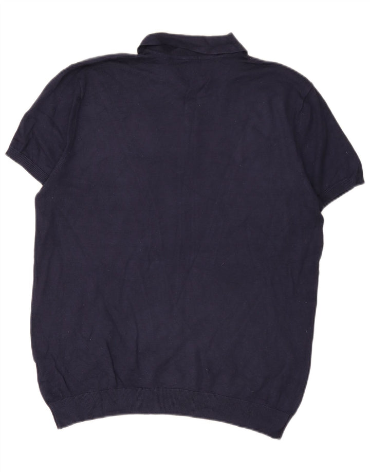 Polo Zara da uomo grande in viscosa blu navy