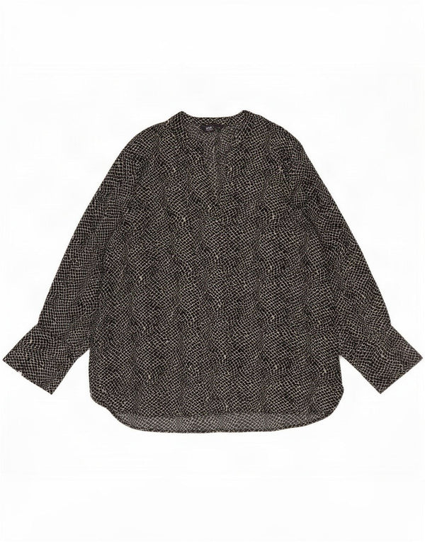 Camicetta a maniche lunghe da donna Marks & Spencer Top UK 20 2XL Nero Stampa animalier