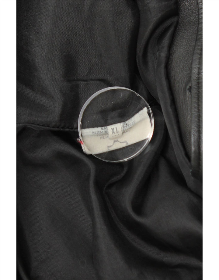 Cappotto in pelle da donna VINTAGE UK 18 XL in pelle nera