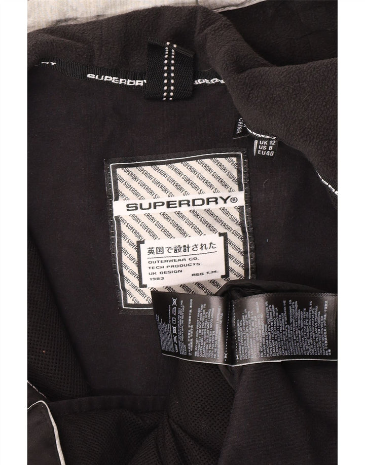 Maglione con cappuccio e zip da donna Superdry UK 12 Poliestere gessato grigio medio