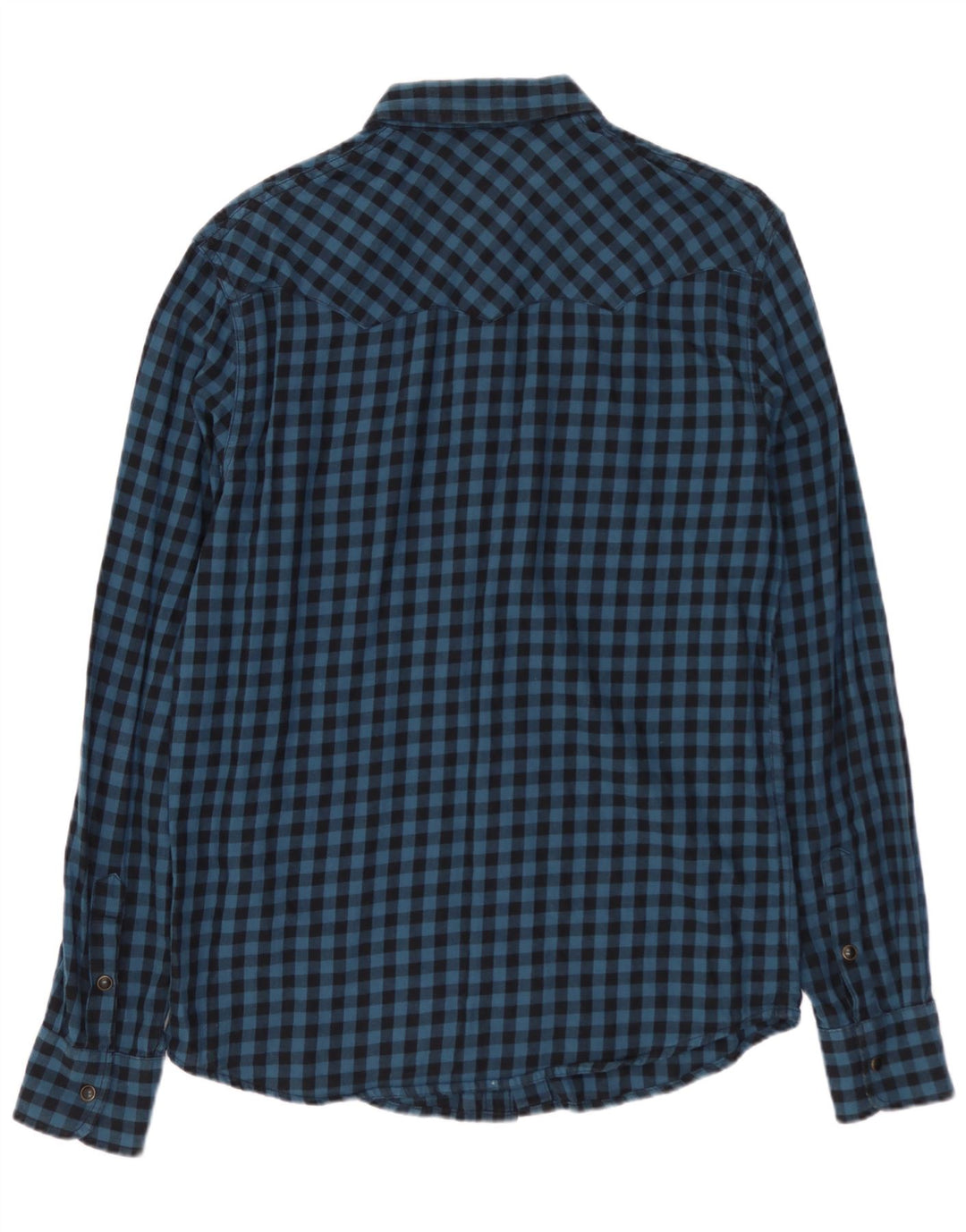 WRANGLER Camicia slim da uomo in flanella di cotone a quadretti blu medio