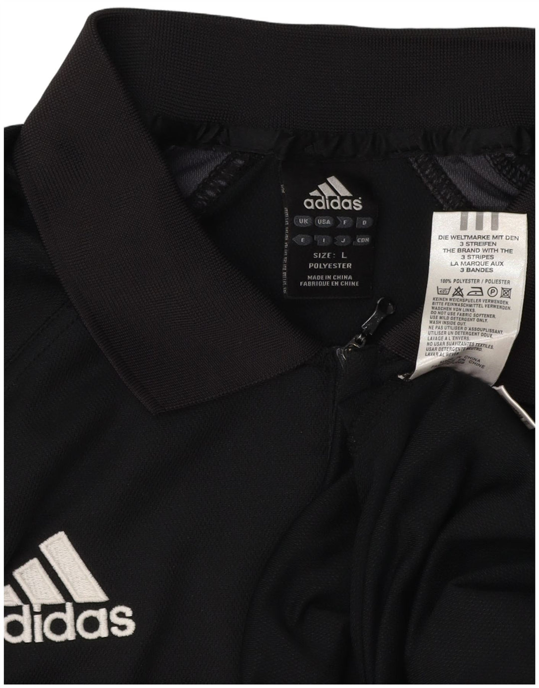 Polo ADIDAS da uomo Climalite grande nera in poliestere