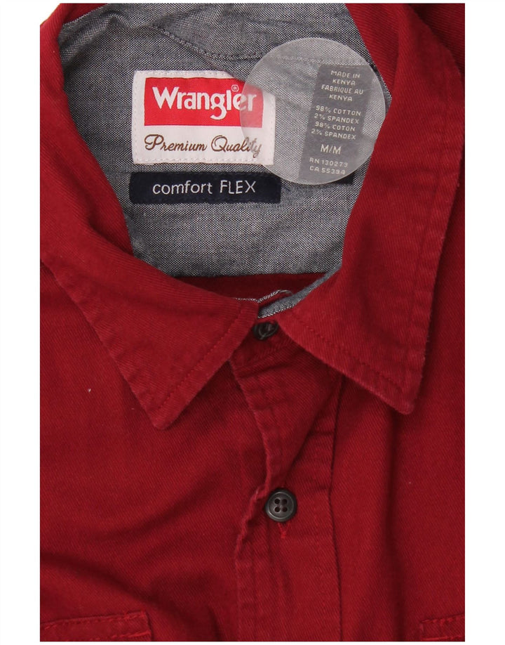 WRANGLER Mens Flex Shirt Medium Red Cotton