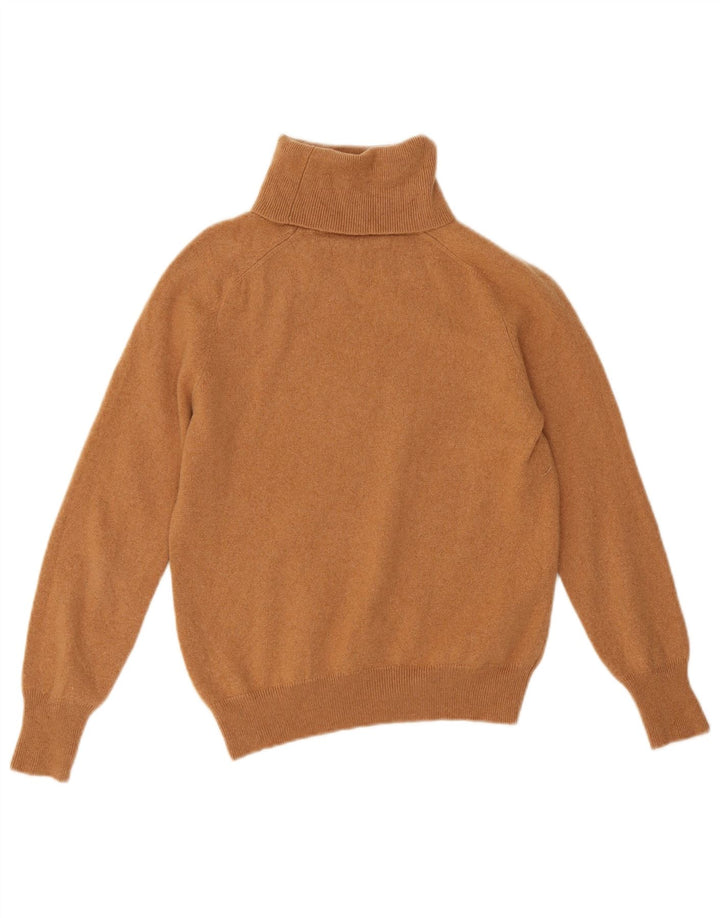 Maglione maglione collo alto da donna Zara UK 12 lana marrone medio