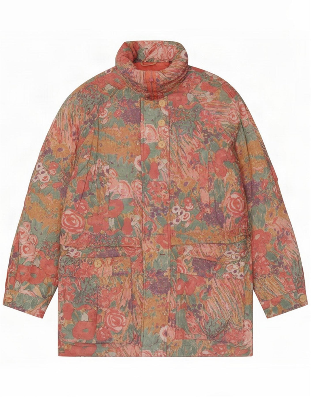Cappotto imbottito vintage da donna EU 38 Rosa medio floreale