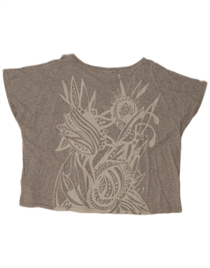 Diesel T-shirt grafica oversize da donna Top UK 14 Cotone grigio medio