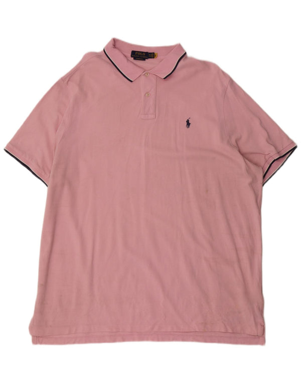Camicia Polo Ralph Lauren da uomo vestibilità classica 2XL cotone a righe rosa
