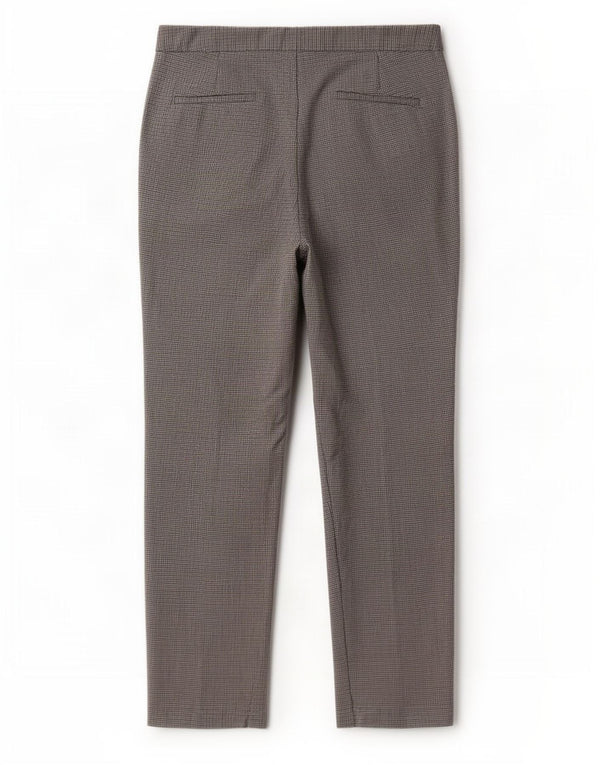 Pantaloni chino slim corti da donna Zara EU 38 piccoli W28 L26 pied de poule grigio