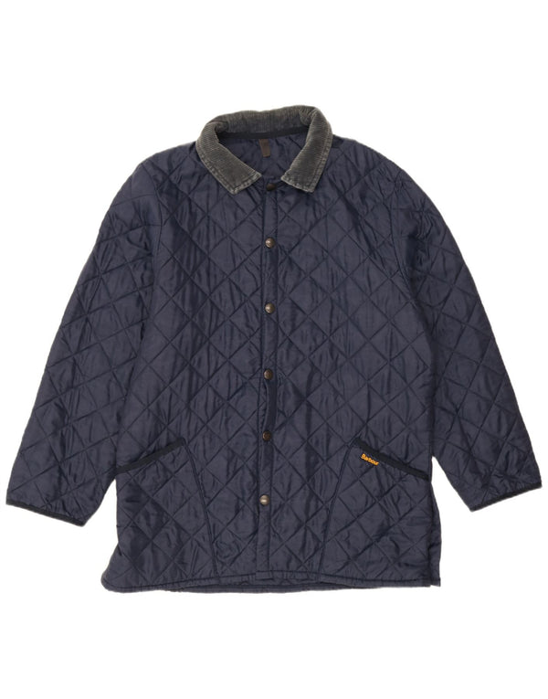 Giacca trapuntata da uomo Barbour UK 40 Large in nylon blu navy