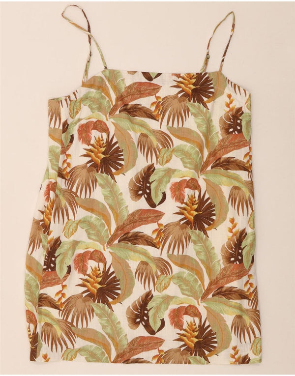 Canottiera da donna Billabong UK 14 grande cotone floreale marrone