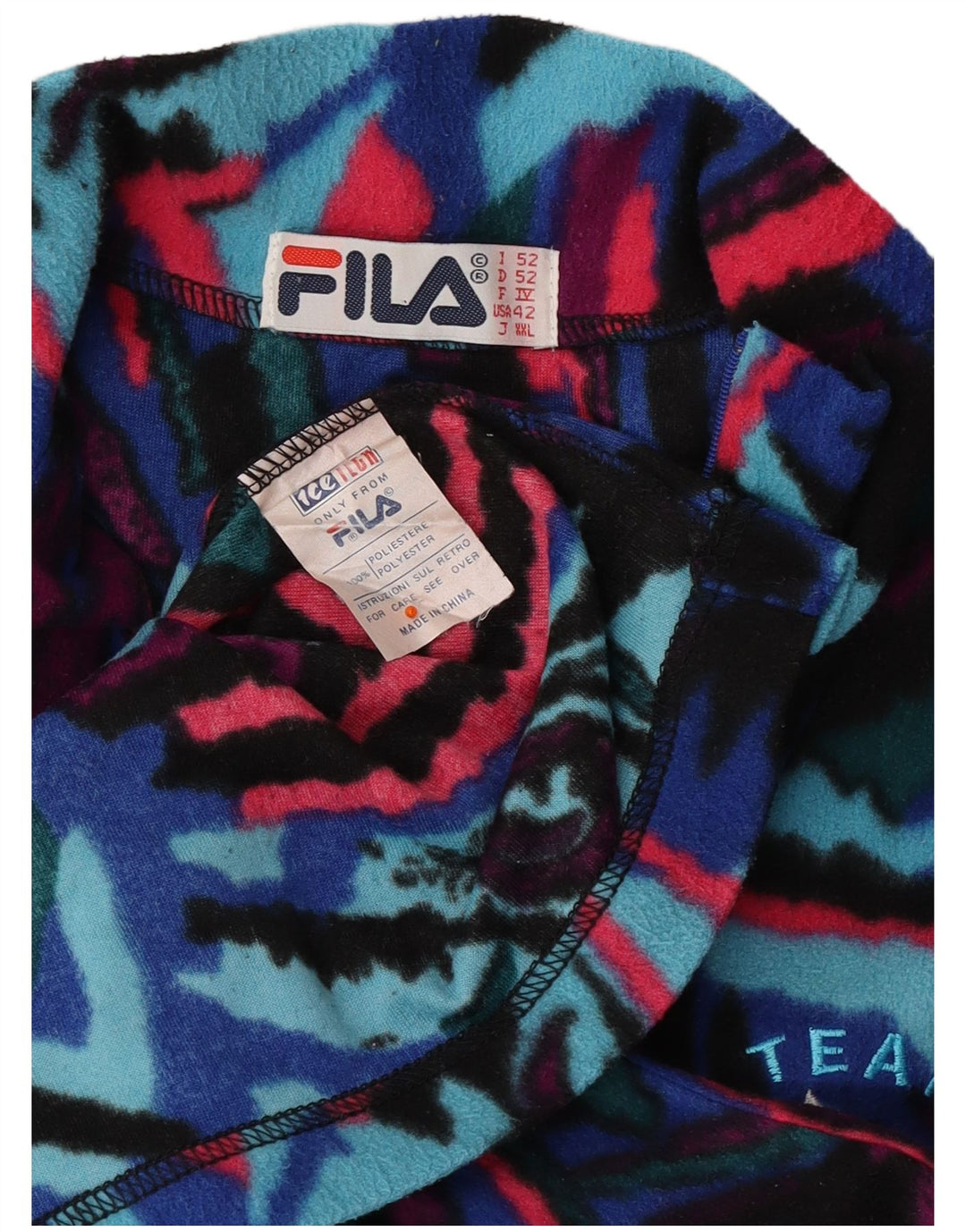 Maglione in pile da uomo con motivo astratto FILA IT 52 grande multicolore