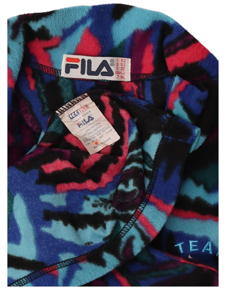 Maglione in pile da uomo con motivo astratto FILA IT 52 grande multicolore