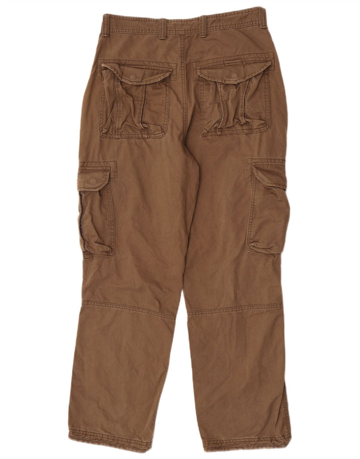 Pantaloni cargo dritti da uomo Marks & Spencer W30 L29 cotone kaki