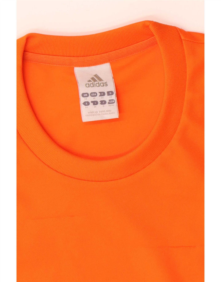 T-shirt Adidas Climalite da uomo in poliestere arancione medio