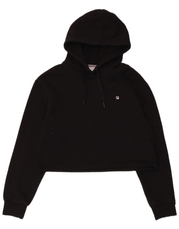 Maglia corta con cappuccio da donna Fila UK 12 cotone nero medio