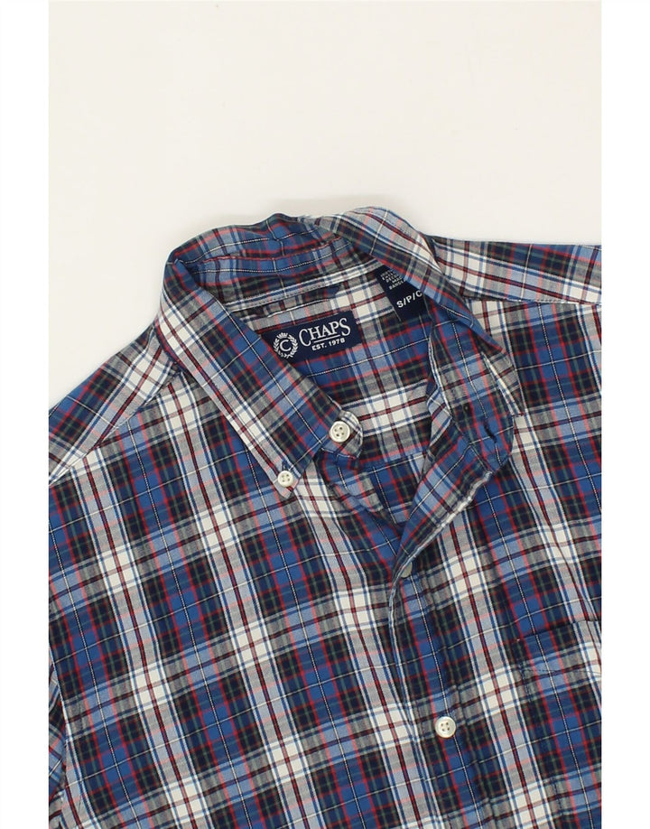 CHAPS Mens Flannel Shirt Small Blue Check Cotton Vintage Chaps and Second-Hand Chaps from Messina Hembry 