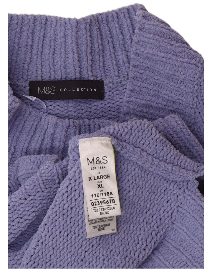Maglione oversize da donna Marks & Spencer con collo dolcevita UK 18 XL Viola