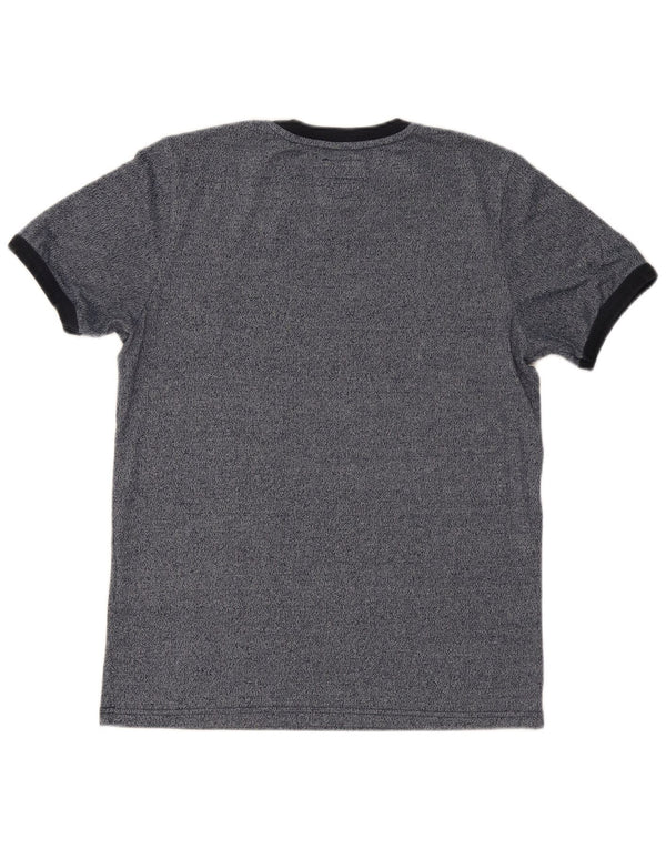 T-shirt grafica da uomo SUPERDRY Top in cotone chiazzato blu navy medio