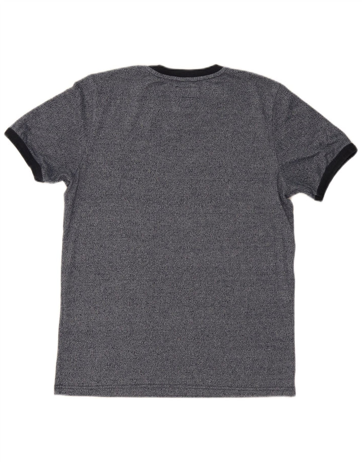 T-shirt grafica da uomo SUPERDRY Top in cotone chiazzato blu navy medio