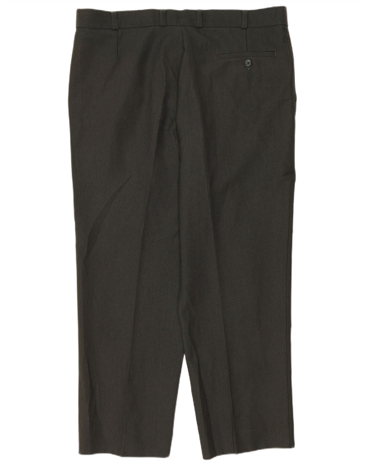 Pantaloni chino dritti da uomo Marks & Spencer W38 L29 poliestere verde