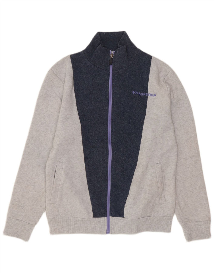 Giacca da tuta da uomo Superga Regular Fit, piccola, grigia, color block Sports