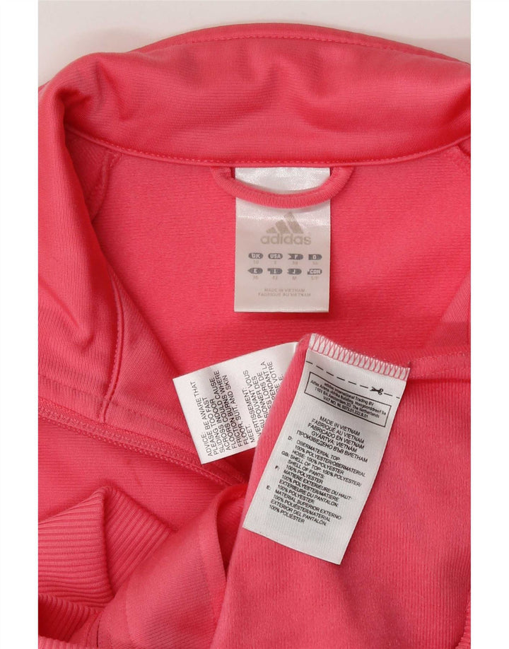 Giacca da ginnastica da donna Adidas UK 10 Small Rosa Poliestere
