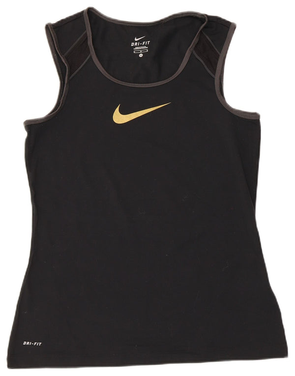 Canotta grafica Nike Dri Fit da donna UK 12 medio nylon nero