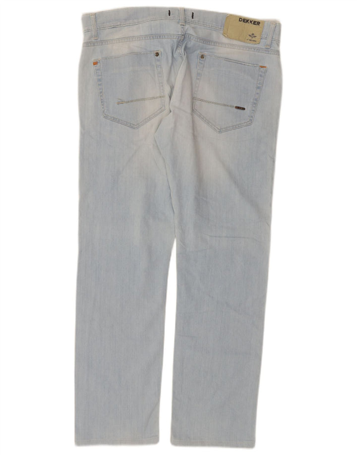 Jeans dritti invecchiati da donna Dekker W36 L29 cotone blu