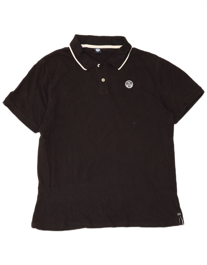 Polo da uomo North Sails XL in cotone a righe nere
