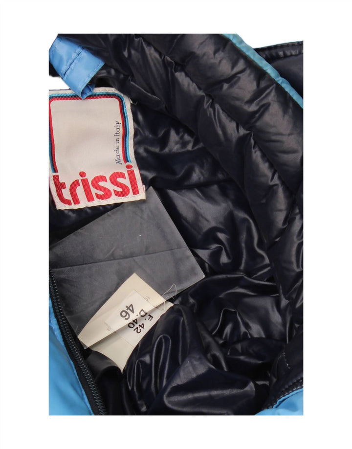 TRISSI Mens Padded Jacket IT 46 Large Blue Colourblock Nylon Vintage Trissi and Second-Hand Trissi from Messina Hembry 