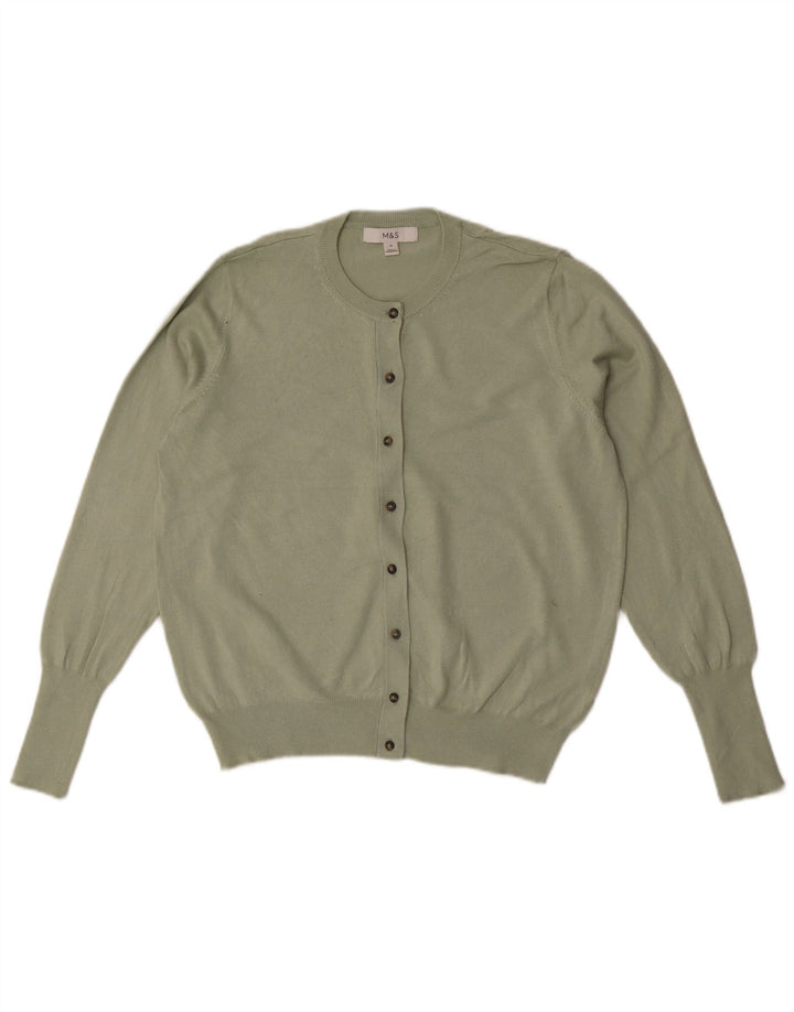 Maglione cardigan da donna Marks & Spencer UK 14 Viscosa verde medio