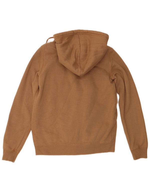 Maglione con cappuccio e zip grafica da donna HOLLISTER UK 10 piccolo in cotone marrone