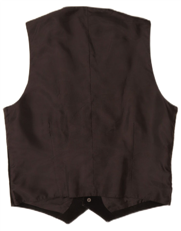 Gilet vintage da uomo in pelle scamosciata UK 40 in pelle nera media