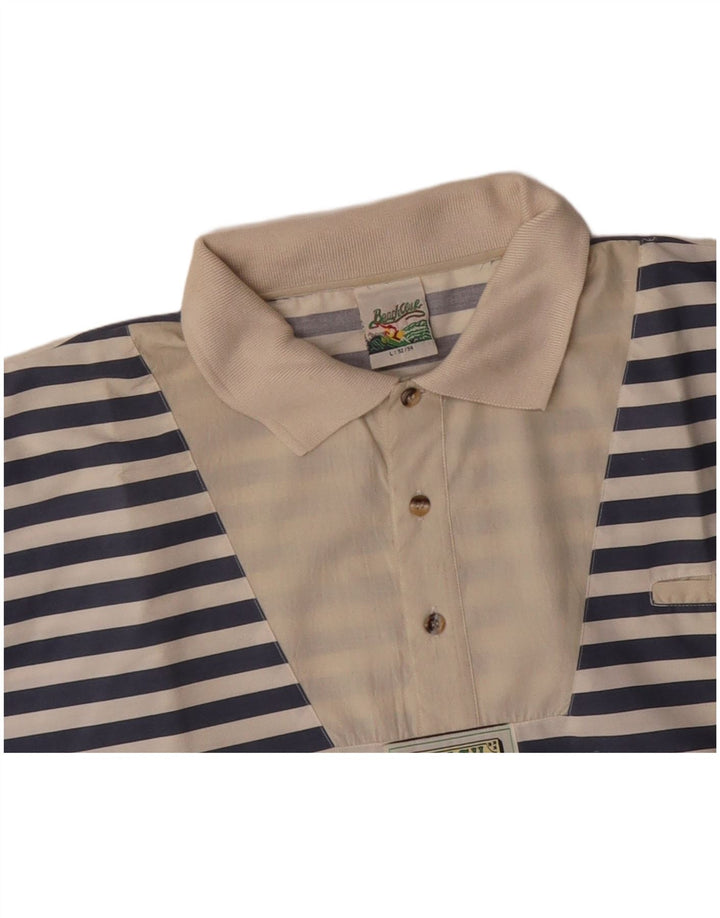 Camicia pullover a maniche corte da uomo VINTAGE IT 52/54 a righe grandi blu