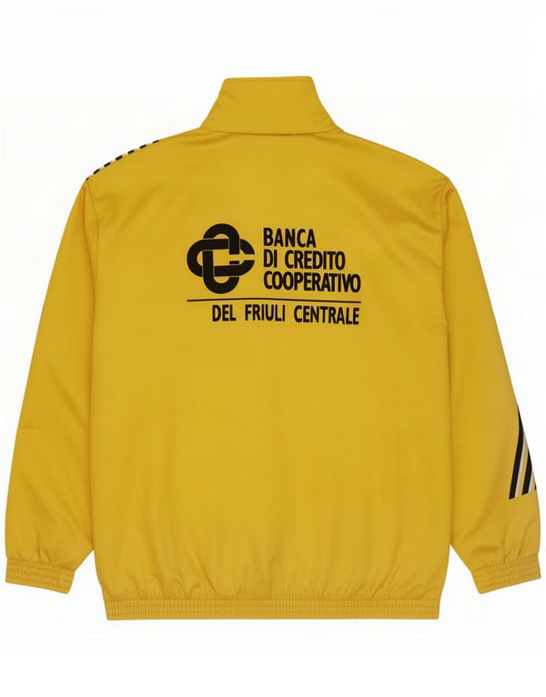 Giacca da ginnastica grafica da uomo vintage XL Poliestere a righe gialle