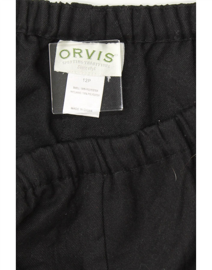 ORVIS Womens Loose Fit Capri Trousers US 12 Large W32 L24 Black Polyester Vintage Orvis and Second-Hand Orvis from Messina Hembry 
