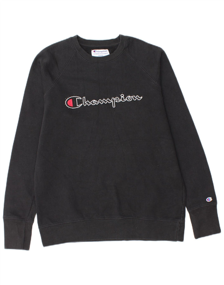 Felpa grafica da uomo Champion Felpa media in cotone nero