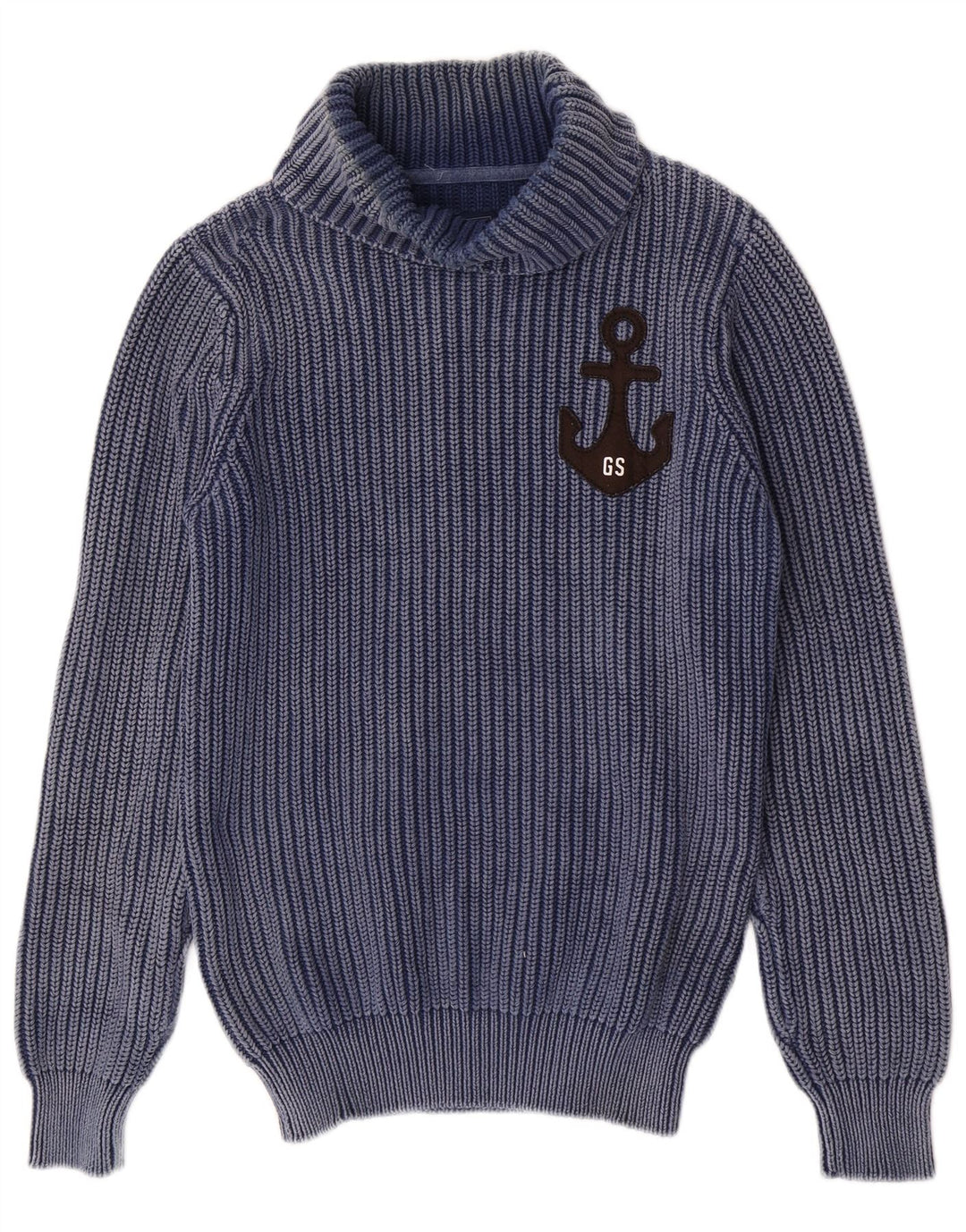 Maglione da uomo con collo a scialle grafico G-Star, grande cotone blu