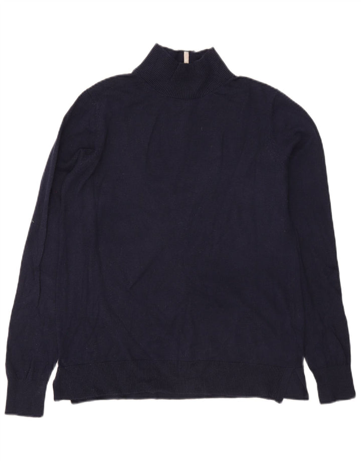 Joules Maglione da donna con collo alto e maglione UK 12 Cotone medio blu navy