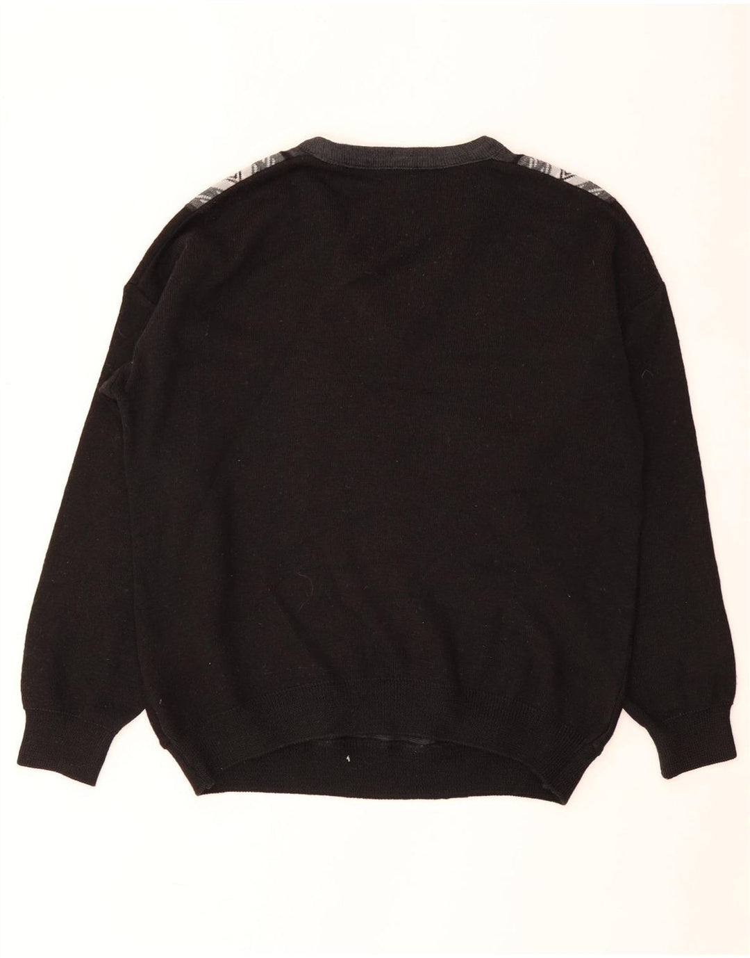 Maglione da uomo con scollo a V Farah, acrilico color block nero medio