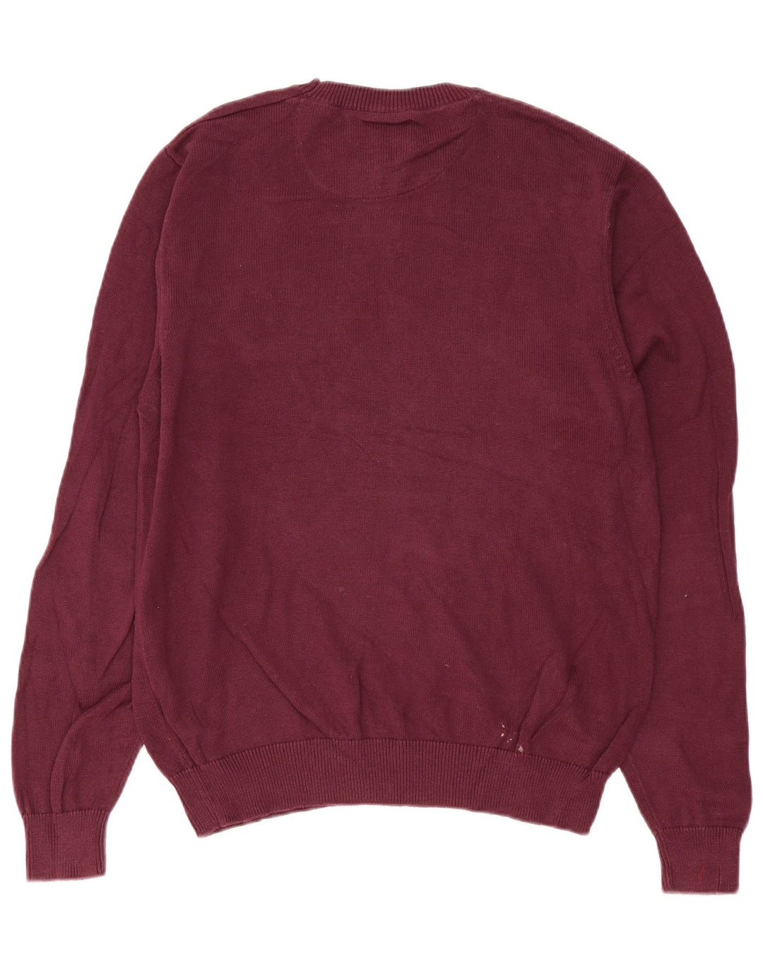 Maglione maglione girocollo da uomo Marks & Spencer in cotone bordeaux medio