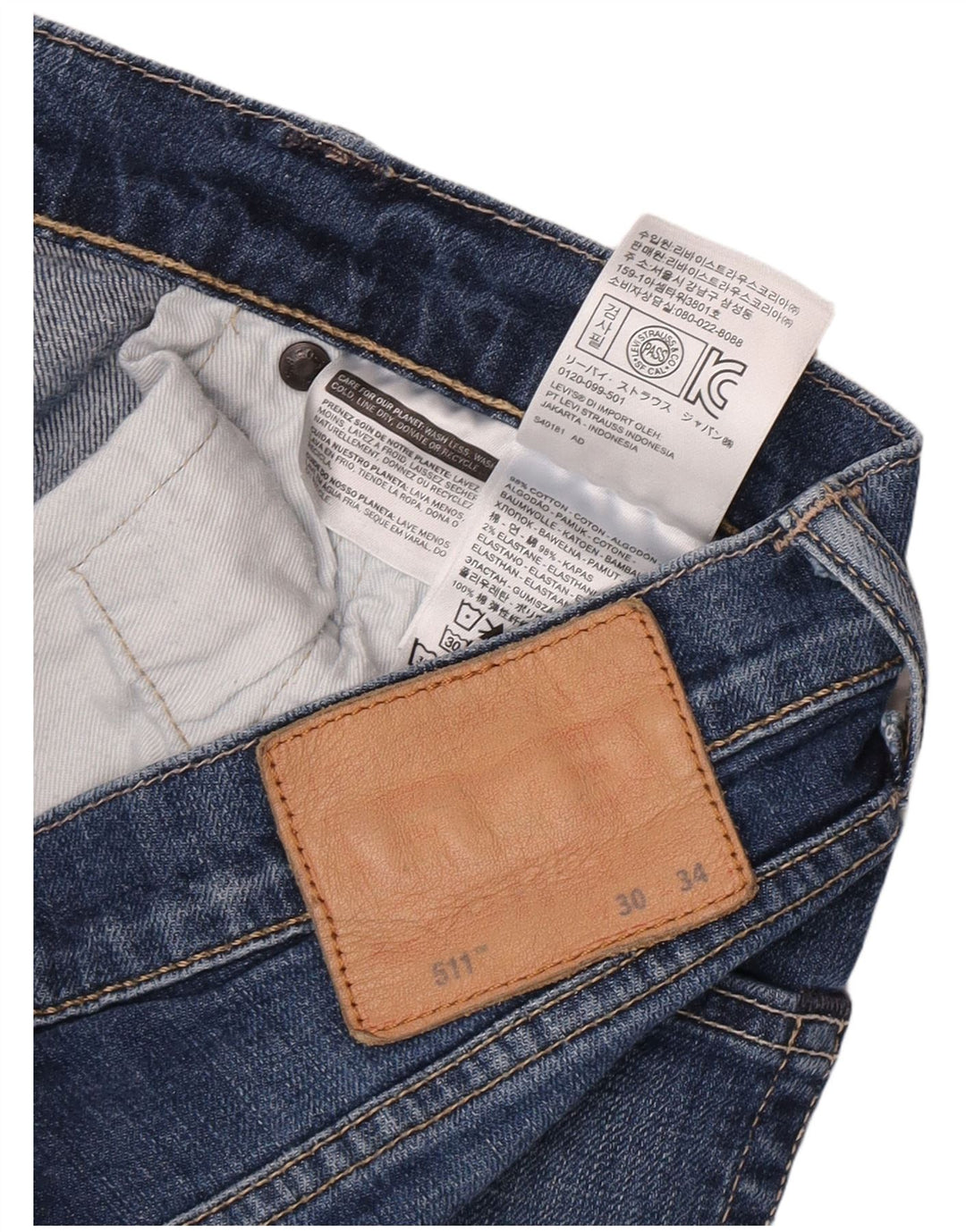 Jeans Levi's 511 Slim da donna W30 L32 in cotone blu